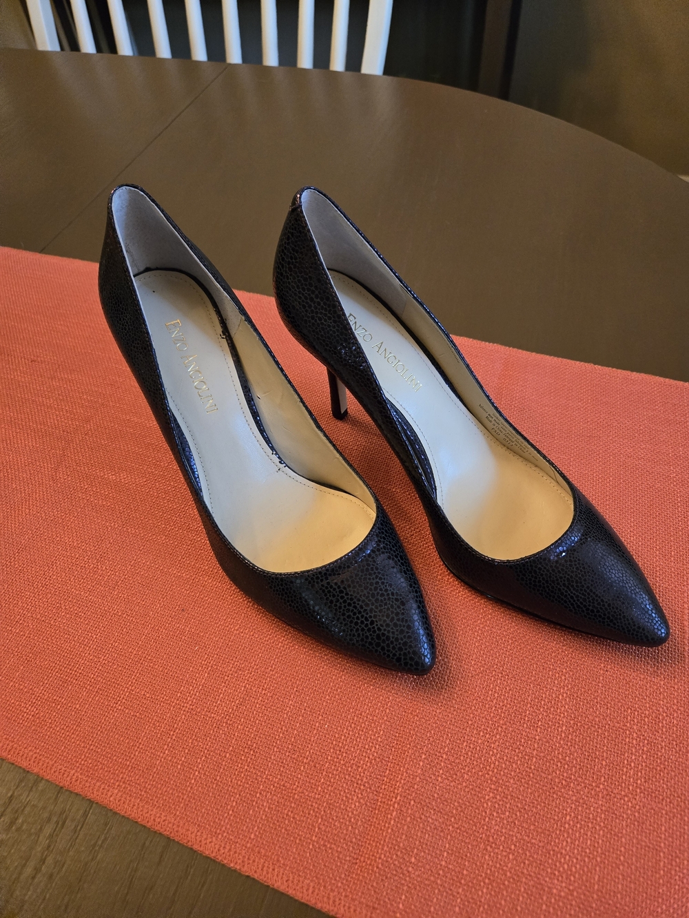 Enzo Angiolini Iridescent Purple Pointed Toe Leather Pumps